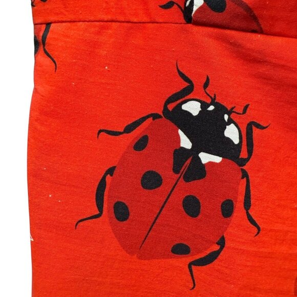 Ladybug Dress Small Tomato Red Cotton One Shoulder Sash Mini by We__Are - Picture 9 of 14